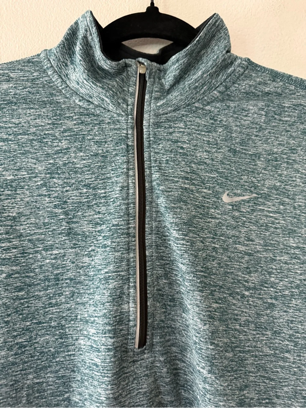 Nike Running Dri-FIT Women’s Heather Teal 1/2 Zip Long Sleeve Top Size Large